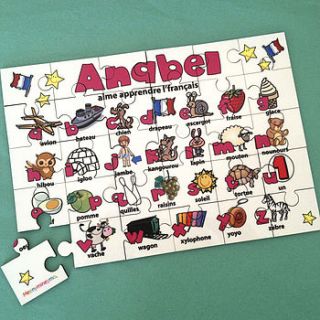 personalised french alphabet puzzle by meenymineymo