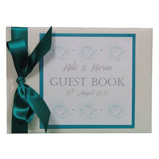 personalised aurora wedding guest book by dreams to reality design ltd