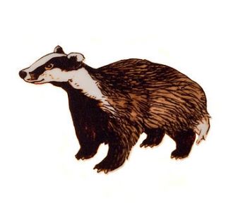 woodland badger brooch by mybearhands