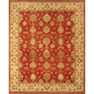 Hand knotted Ziegler Rust Beige Vegetable Dyes Wool Rug (9 X 12)