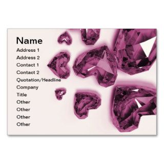 Crystal Hearts   Pink Business Card Template