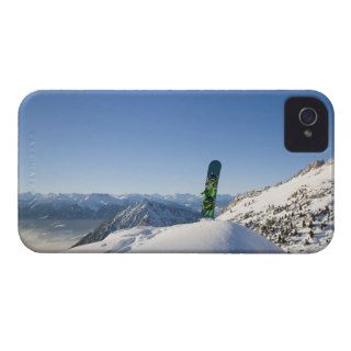 Snowboard in winter landscape iPhone 4 case