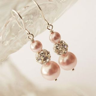 blush pink pearl earrings by jewellery made by me