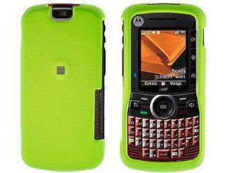 Rubberized Plastic Phone Case Neon Green for Motorola Clutch i465 Cell Phones & Accessories