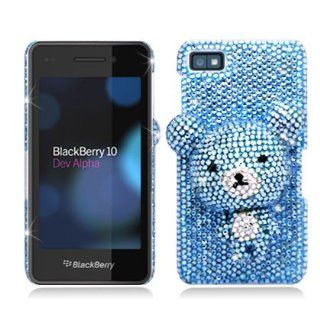 For Blackberry Laguna Z10 (AT&T / T Mobile / Verizon) 3D Luxtury Full Diamond, Extra Large, Bear, Blue Cell Phones & Accessories