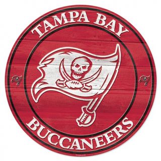 Tampa Bay Buccaneers NFL Logo Round Wood Sign