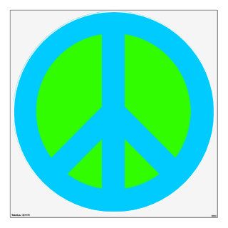 Aqua and Green Peace Sign Wall Stickers