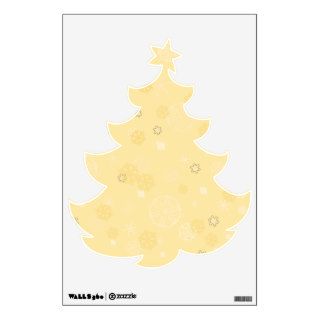 Yellow Snowflakes Christmas Tree Wall Decal