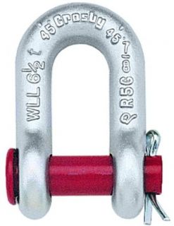 Crosby 1018918 Carbon Steel G 215 Round Pin Chain Shackle, Galvanized, 3 1/4 Ton Working Load Limit, 5/8" Size Pulling And Lifting Shackles