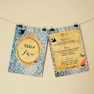 vintage style swallows wedding stationery by vintage loves roses