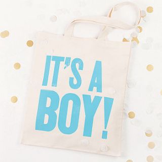 'it's a boy' tote bag by alphabet bags