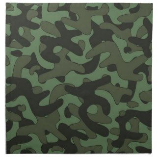 Dark Green Camouflage Pattern Cloth Napkin