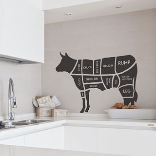 butchers cow wall sticker by oakdene designs