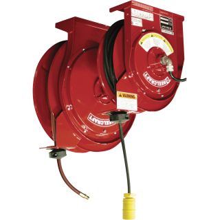 Reelcraft Power and Hose Reel Combo Pack with 3/8in. x 50ft. Hose and 45ft. Outlet Power Cord, Model# TP5650OLP-L45451237  Air Hoses   Reels