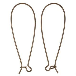 Vintaj Natural Brass Long Arched Ear Wire 45mm (1 Pair) 37807