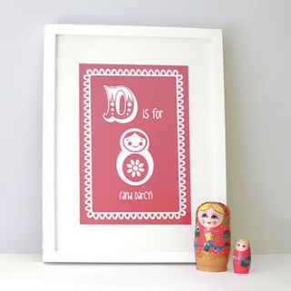 personalised child’s doll artwork by hullaballoo