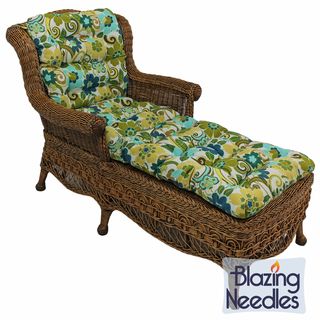 Blazing Needles 74 inch Spun Poly Outdoor Chaise Lounge Cushion Blazing Needles Outdoor Cushions & Pillows