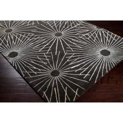 Hand Tufted Essence Dark Brown/Ivory Transitional Abstract New Zealand Wool Rug(5' X Surya 5x8   6x9 Rugs