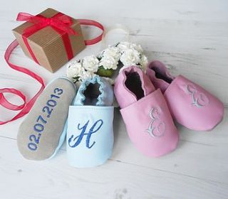 personalised mix 'n' match initial baby shoes by born bespoke