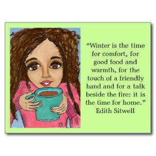 Winter comfort postcard