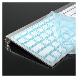 TopCase Silicone Cover Skin for Apple Wireless Keyboard with TopCase Mouse Pad (Apple Wireless Keyboard, SQUARE AQUA BLUE) Computers & Accessories