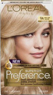 L'Oreal Paris Superior Preference Fade Defying Color + Shine System 9A Light Ash Blonde/Cooler  Beauty