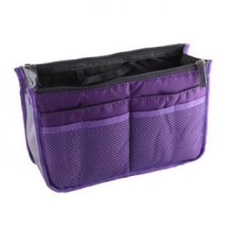 niceeshop(TM) Fashion Multi function Travel Makeup Insert Handbag Organiser Purse Large liner Organizer Pouch Bag (Purple   1) Beauty