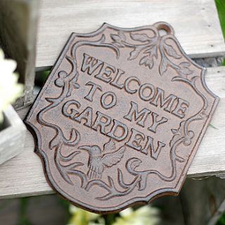 welcome to my garden sign by pippins gifts and home accessories