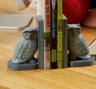 stone owl bookends (pair) by created gifts