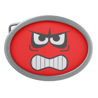 Novelty Angry Furious Smiley Face Belt Buckle