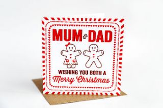 mum and dad gingerbread christmas card by allihopa