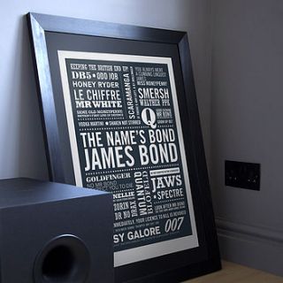 'the name's bond' typographic print by typaprint