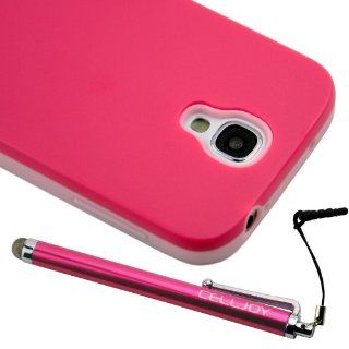 CellJoy Hybrid TPU 2PC Layered Hard Case Rubber Bumper & Smoothglide Capacitive Stylus Touch Pen for Samsung Galaxy S4 SIV (At&t / Verizon / US Cellular / Sprint / T Mobile / Unlocked) [CellJoy Retail Packaging] (Hot Pink / Pink) Cell Phones &