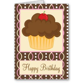 Chocolate Cupcake Happy Birthday Card