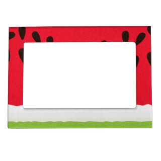 Funny Red & green Watermelon Slice cartoon Magnetic Frame