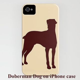 doberman dog with natural ears on iphone case by indira albert