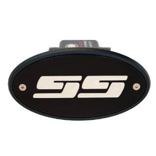 Chevrolet Silverado SS Receiver Hitch Cover Black with Clear Silver Engraving Automotive