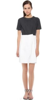 Band of Outsiders Short Sleeve Pleat Dress