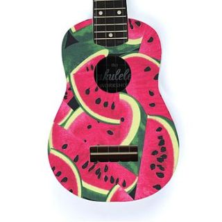 watermelon ukulele by the ukulele workshop