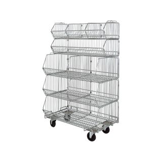 Quantum Storage Mobile Basket Unit — 36in.W x 24in.D x 69in.H, Model# M2436BC6C  Wire Basket Shelving
