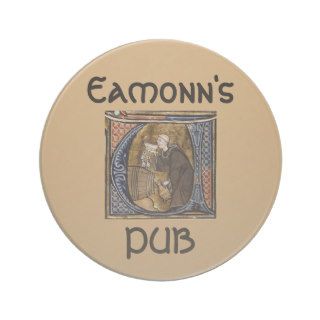Celtic Monk with Wine Irish Pub Drink Coasters