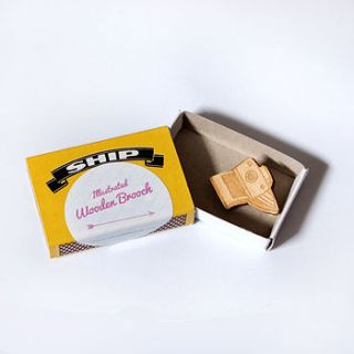 wooden polaroid camera brooch by vivid please