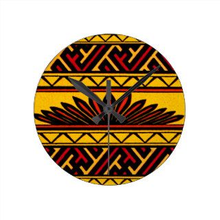 Vintage Geometric African Tribal Chinese Design Wallclocks