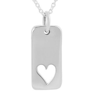 Tressa Sterling Silver Cut out Heart Tag Necklace Tressa Sterling Silver Necklaces