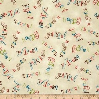 Song Of Joy Words Cream Fabric By The YD