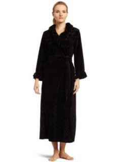Oscar De La Renta Womens Moonlight Reflections Long Robe, Black, Small