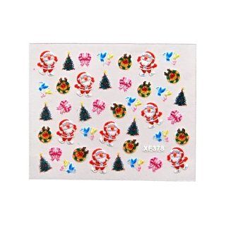 Christmas Gifts Tree Santa Bow Birds Nail Stickers Decals For Women Girls  Nail Decals Or Nail Decorations Adaptive Nail Care Products  Beauty