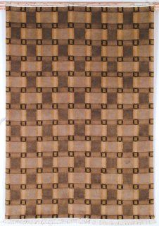 Safavieh Lexington Collection LX103A Handknotted Beige and Green Wool Area Rug, 6 Feet by 9 Feet  