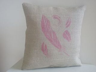 feather print cushion by rustic country crafts