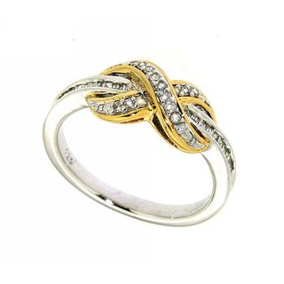 Anillo con smbolo de infinito, oro 14 K sobre plata, diamante de 1/4 ct peso total Diamond Rings